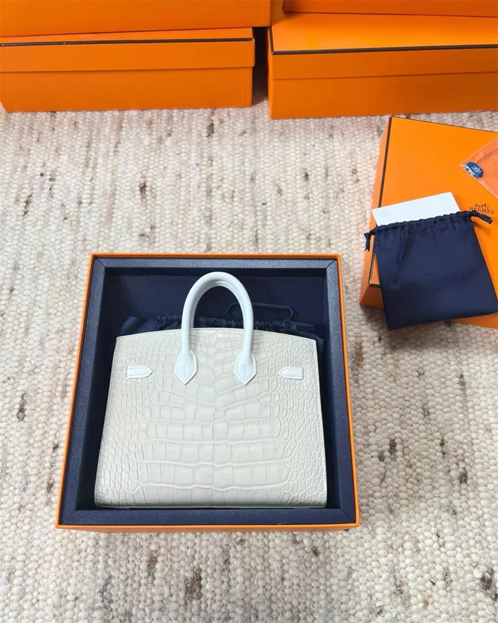 Hermès Sac Faubourg Neige Birkin Sellier 20 Matte Alligator Palladium Hardware
