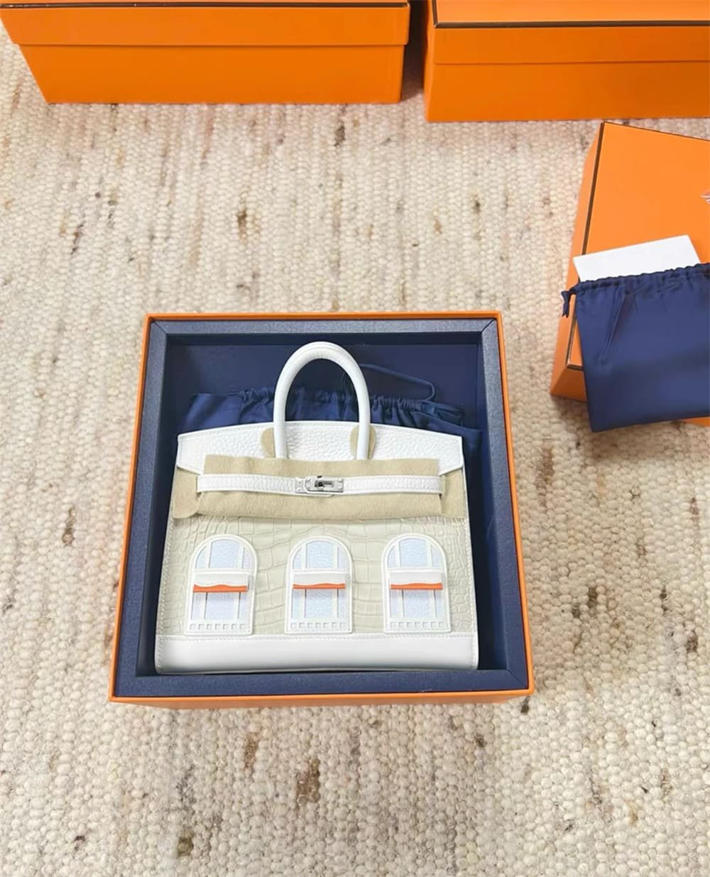 Hermès Sac Faubourg Neige Birkin Sellier 20 Matte Alligator Palladium Hardware