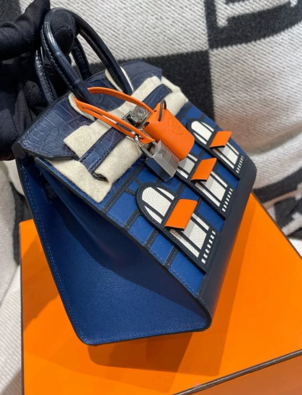 Hermès Faubourg Birkin 20 Bleu Marine