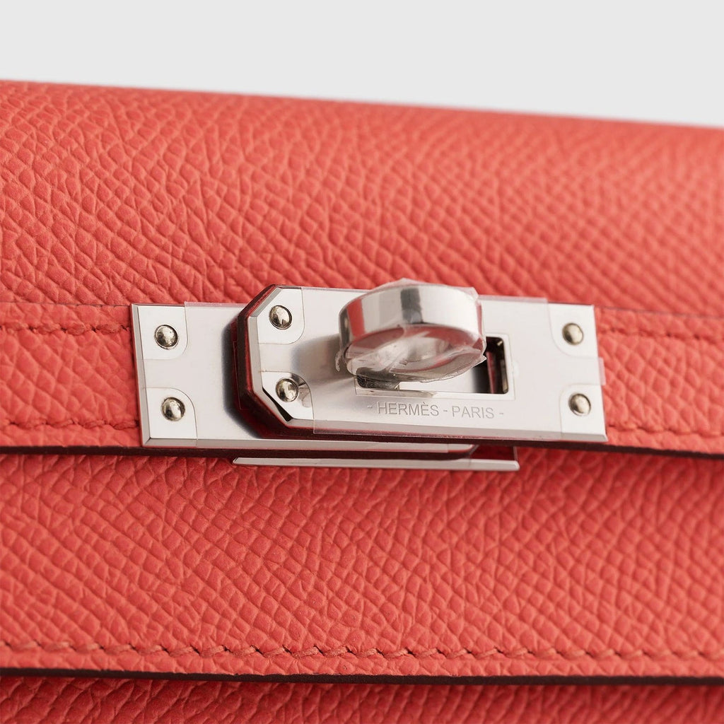 Hermès Kelly 25 Epsom Rose Texas Sellier Palladium Hardware