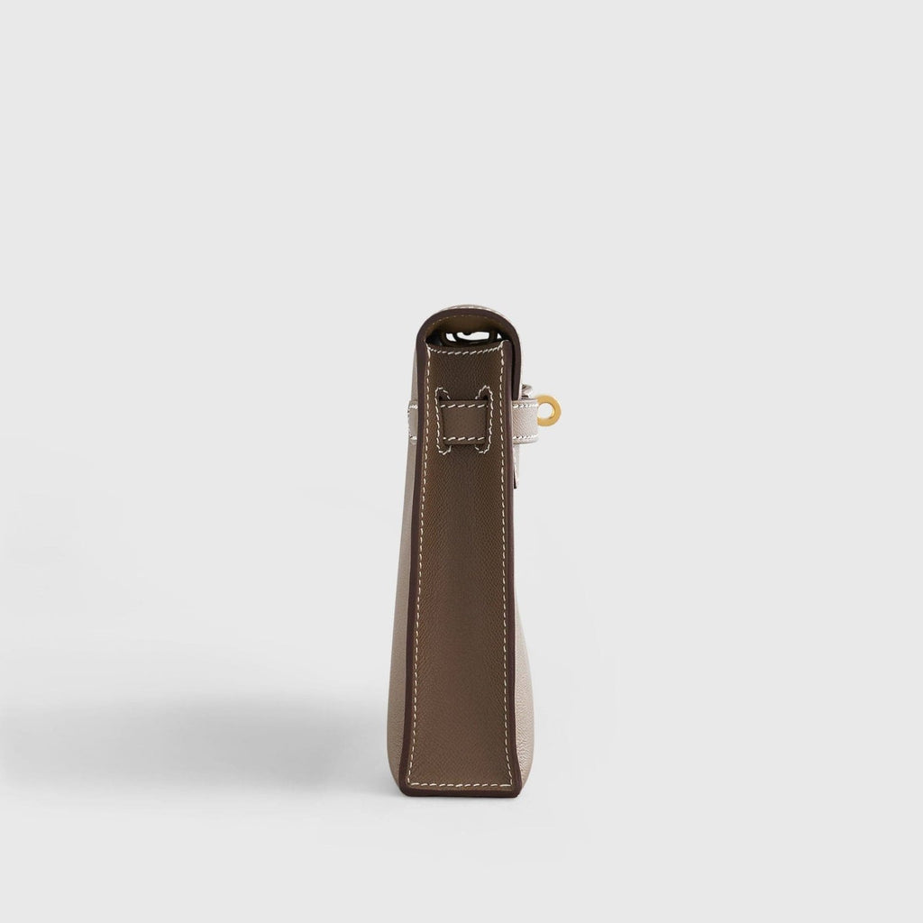Hermès Kelly Elan 27 Veau Madame Etoupe Gold Hardware