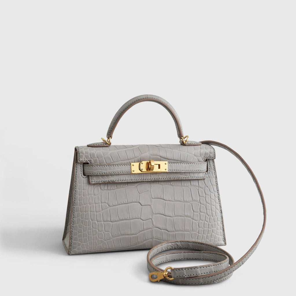 Hermès Kelly Mini Alligator Gris Perle Matte Gold Hardware