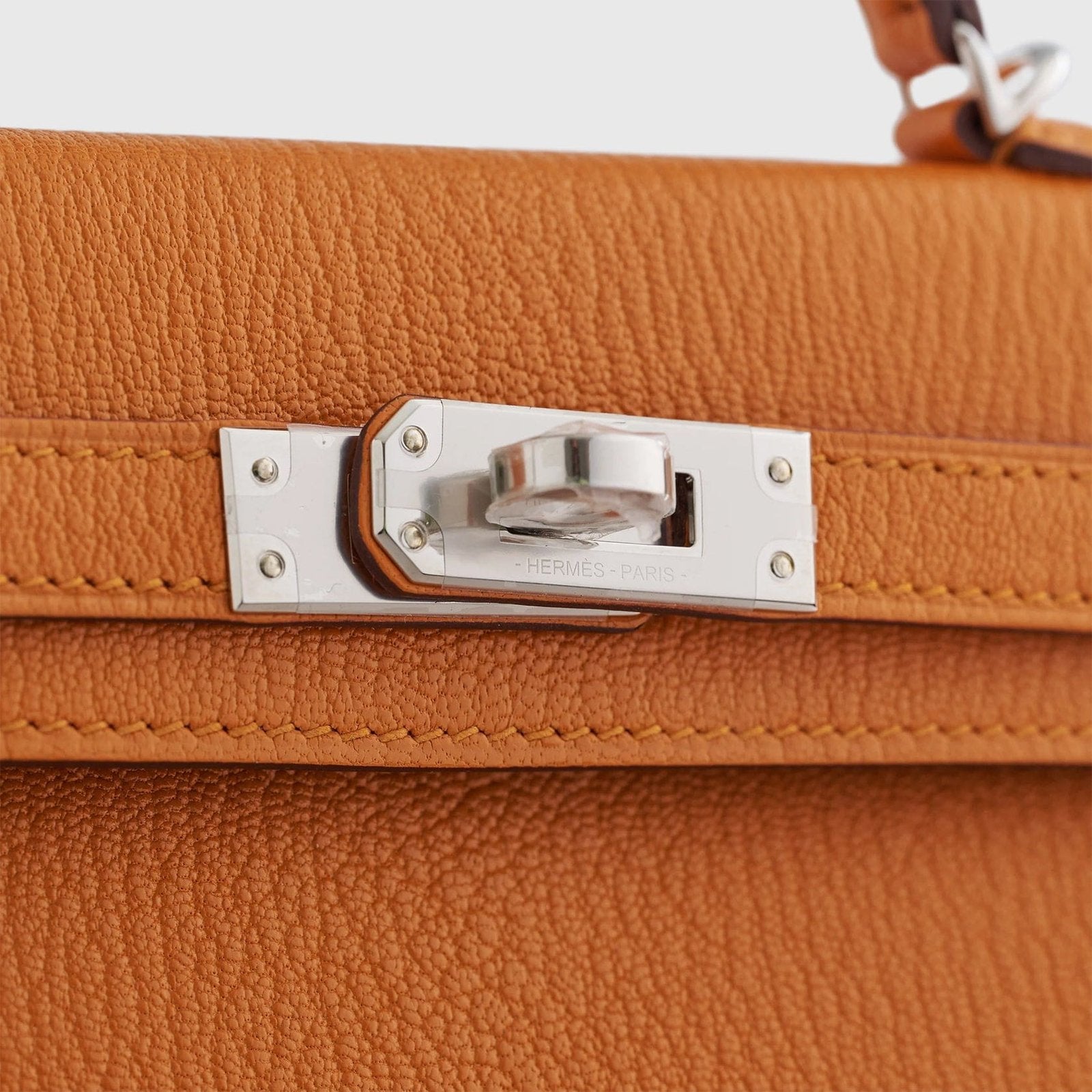 Hermès Kelly Mini Chevre Apricot/Cuivre Sellier Palladium Hardware