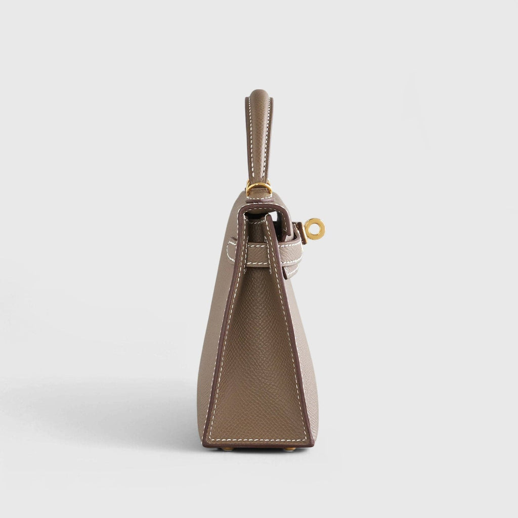 Hermès Kelly Mini Epsom Sellier Etoupe Gold Hardware