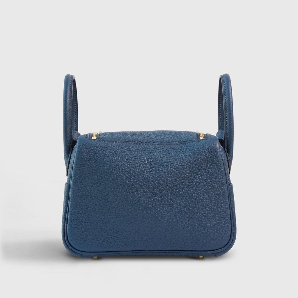 Hermès Lindy 20 Clemence Blue de Prusse Gold Hardware