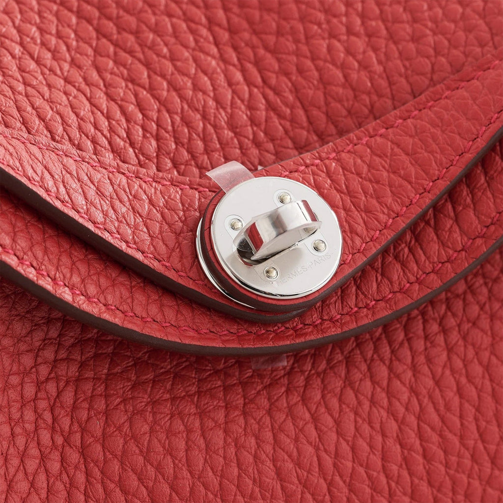 Hermès Lindy 20 Clemence Vermillon Palladium Hardware