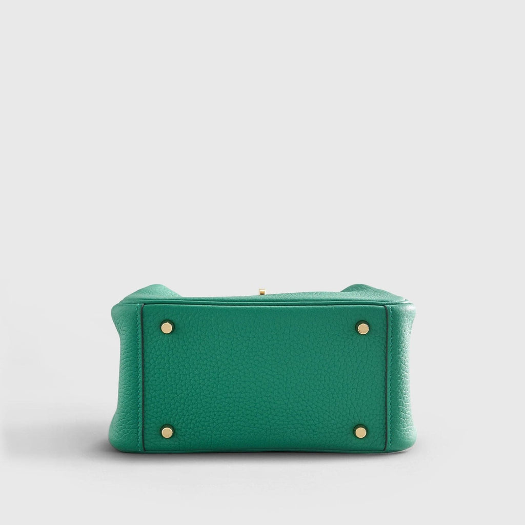 Hermès Lindy 20 Clemence Vert Vertigo Gold Hardware