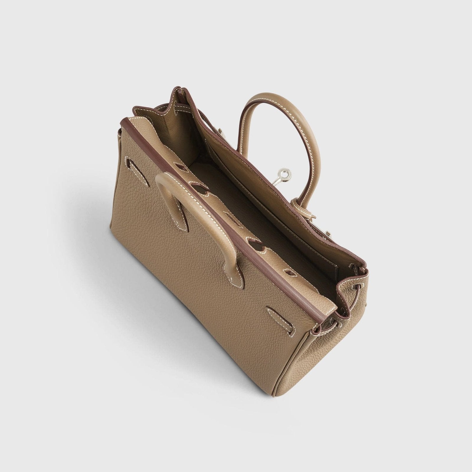 Hermès Birkin 25 Togo Etoupe Palladium Hardware Retourne
