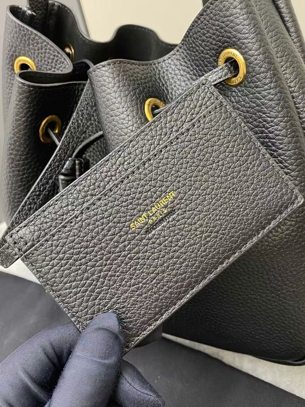 Saint Laurent PARIS VII small hobo in grained leather