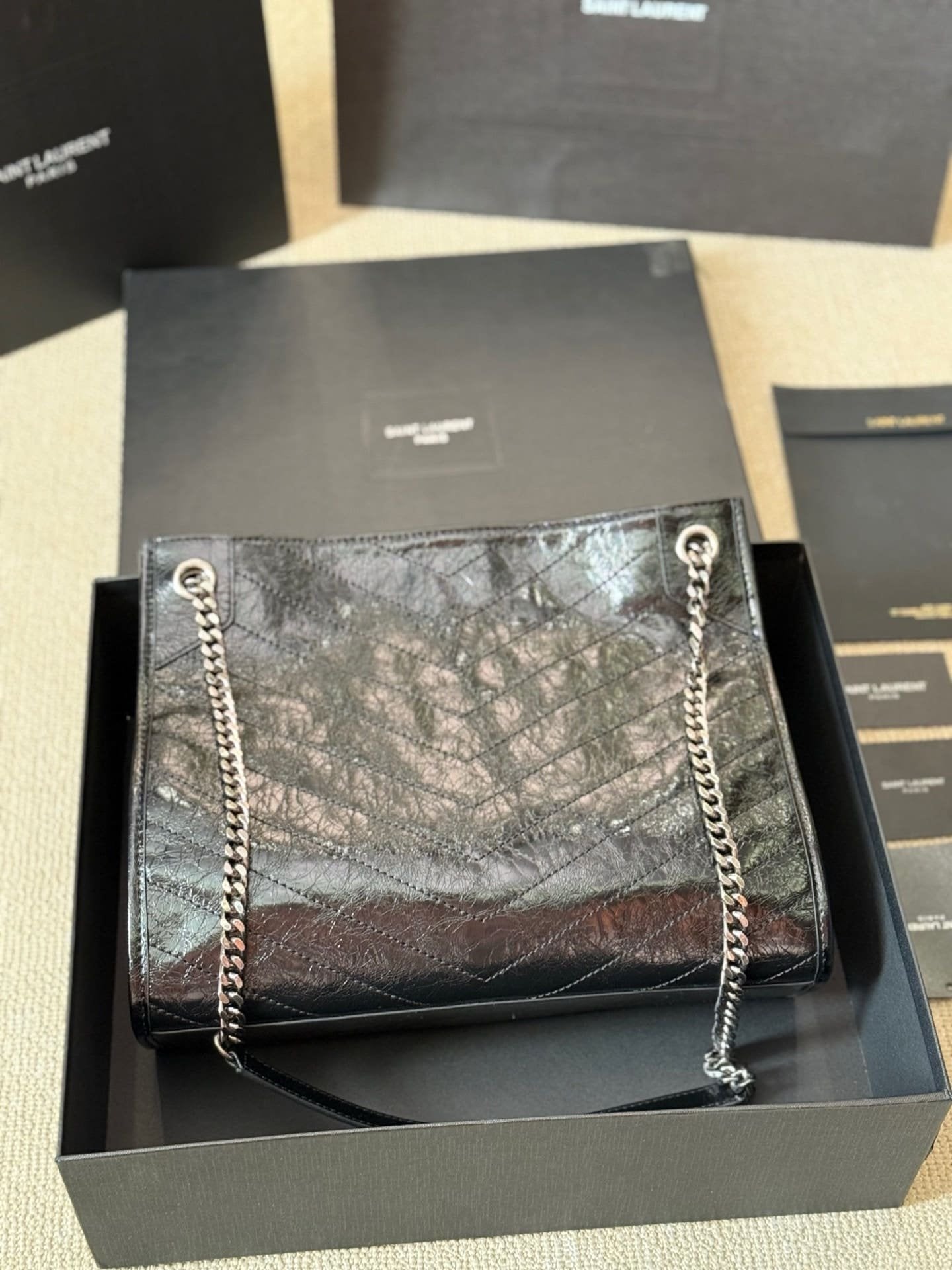 Saint Laurent NIKI SHOPPING IN VINTAGE LEATHER