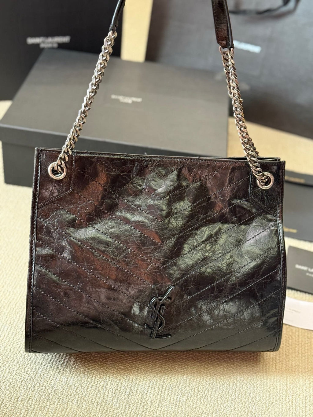 Saint Laurent NIKI SHOPPING IN VINTAGE LEATHER