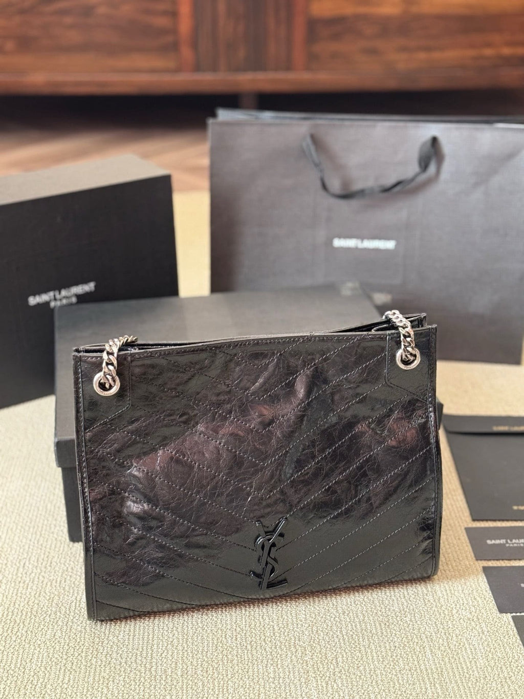 Saint Laurent NIKI SHOPPING IN VINTAGE LEATHER