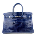 Hermès Birkin 25 Shiny Nilo Blue Sapphire Palladium Hardware