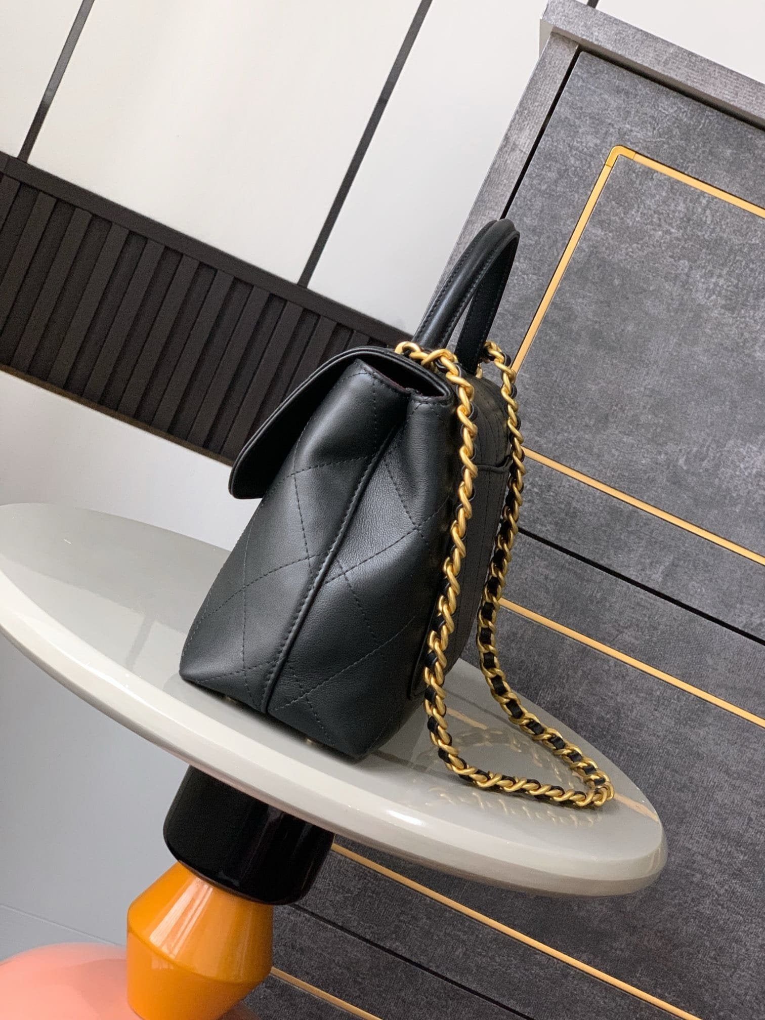 CHANEL LARGE FLAP BAG WITH TOP HANDLE