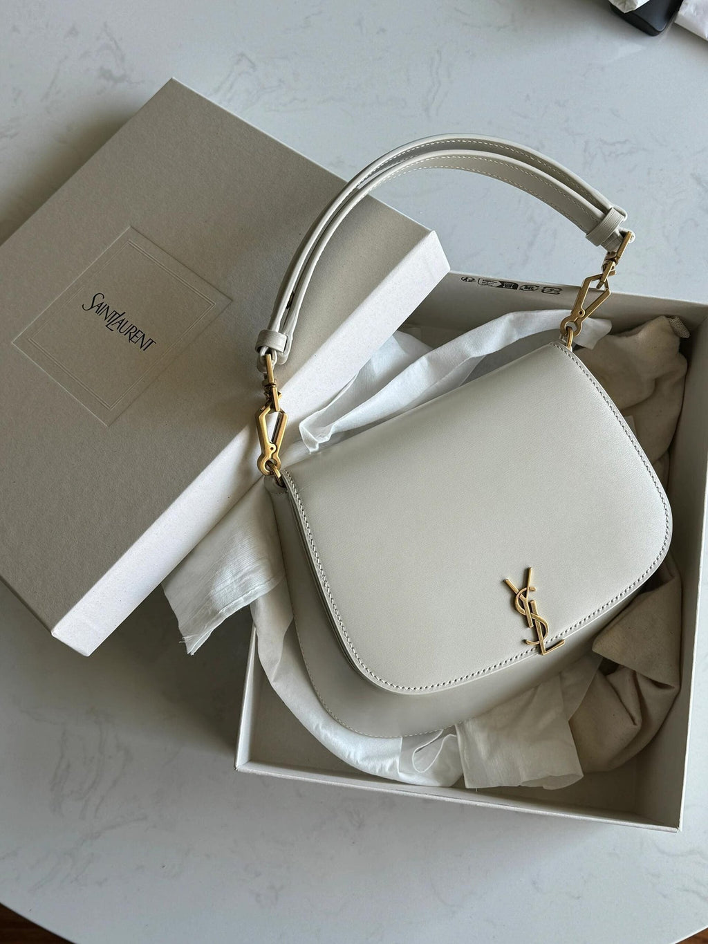 Saint Laurent Mini VOLTAIRE TOP HANDLE bag in BOX SAINT LAURENT