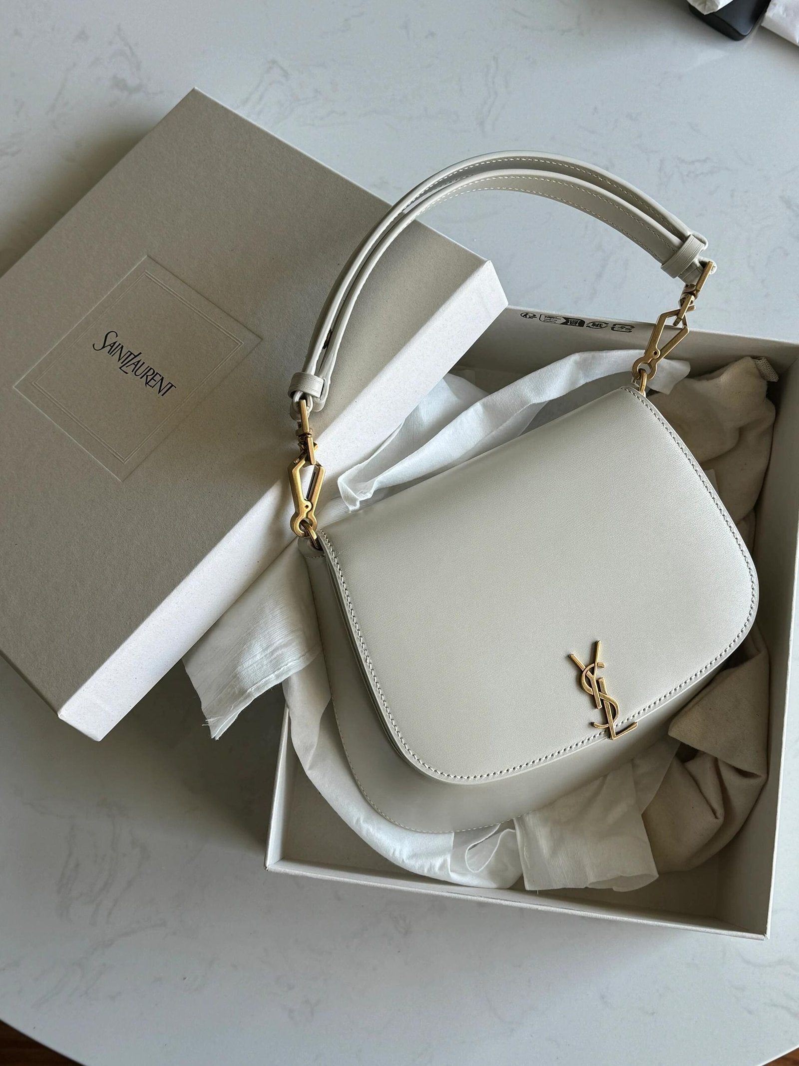 Saint Laurent Mini VOLTAIRE TOP HANDLE bag in BOX SAINT LAURENT