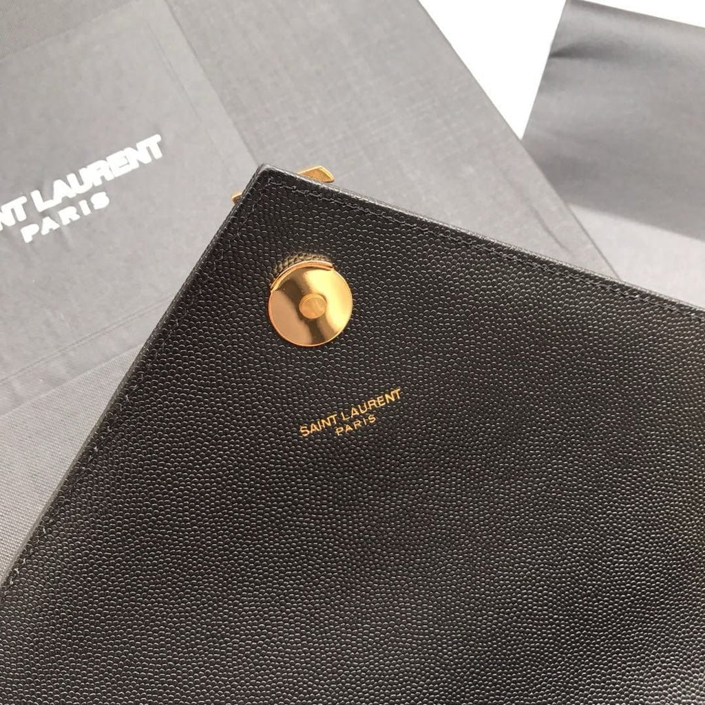 Saint Laurent Envelope Large Bag In Quilted Grain De Poudre Embo