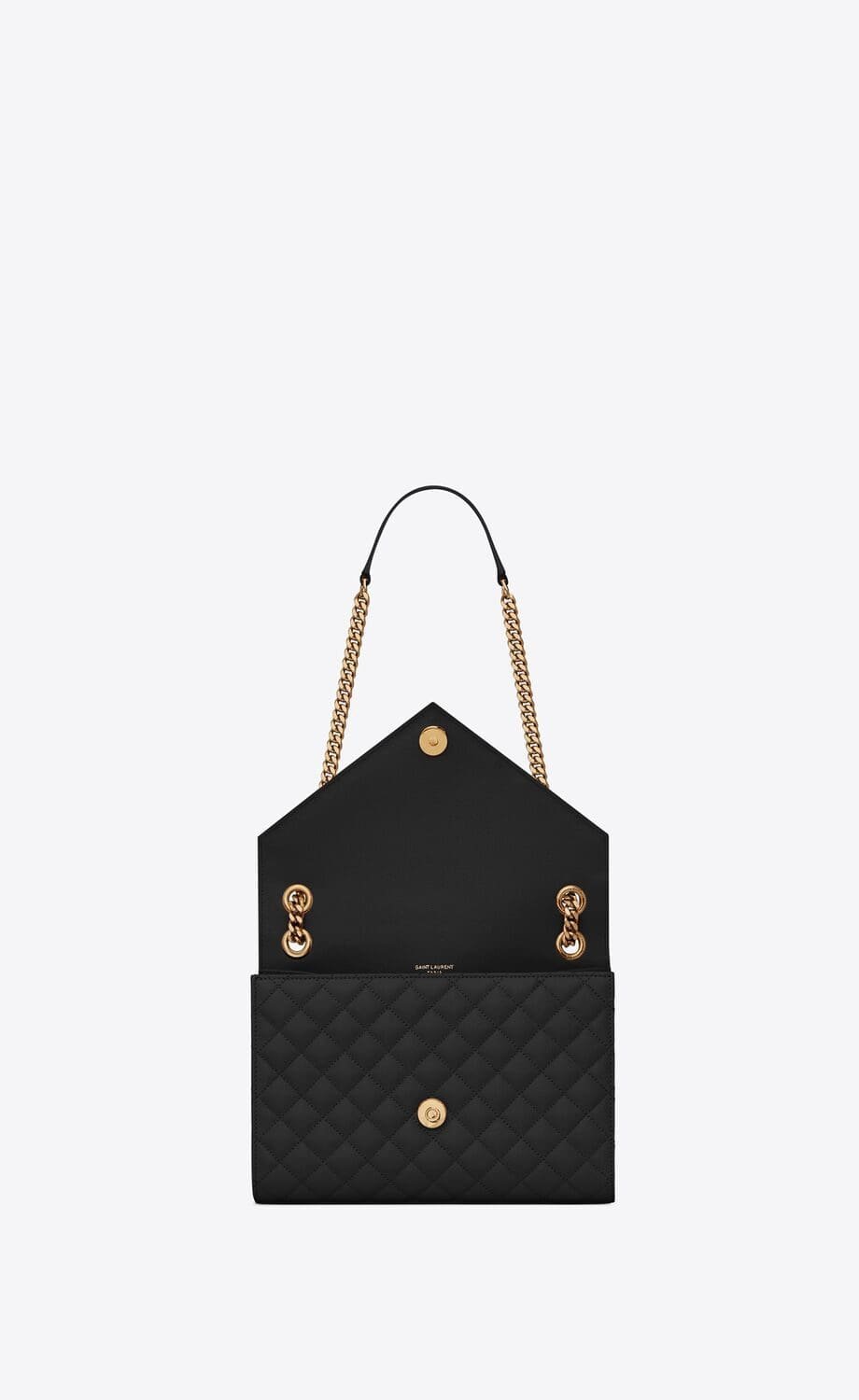 SAINT LAURENT ENVELOPE MEDIUM IN QUILTED GRAIN DE POUDRE EMBOSSED LEATHER