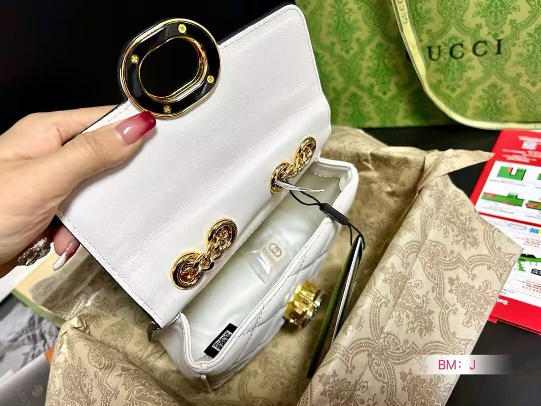 GUCCI DECO MINI SHOULDER BAG White