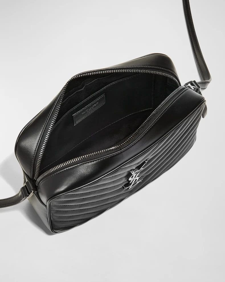 Saint Laurent Lou Medium YSL Monogram Calfskin Camera Crossbody Bag – Aged Silver Hardware