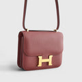 Hermès Constance 18 Epsom Rouge H Gold Hardware