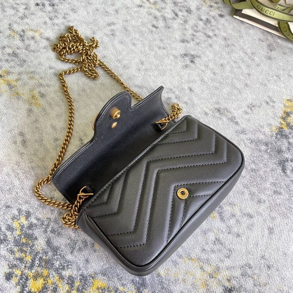 GUCCI Marmont matelasse leather super mini bag
