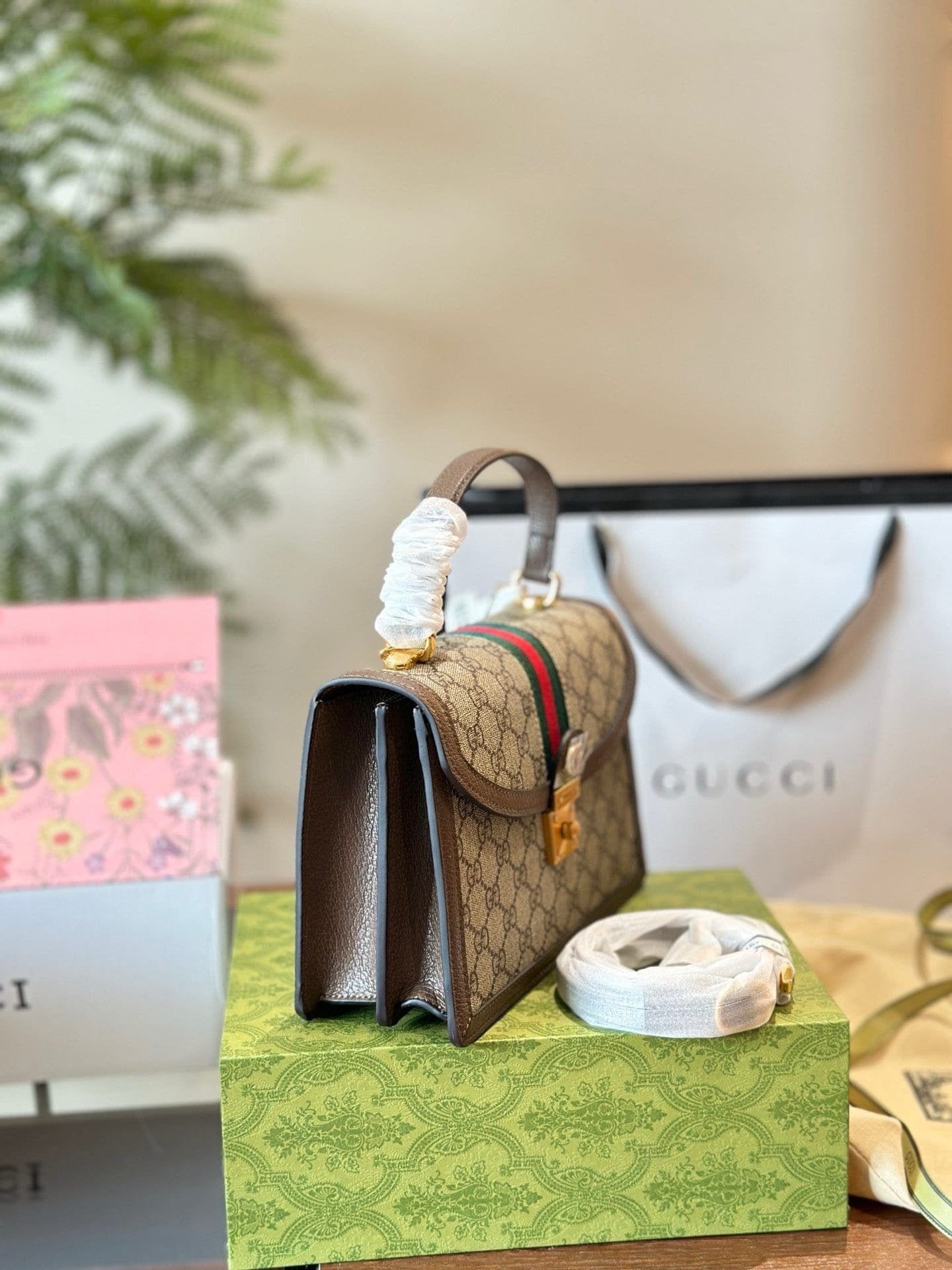 GUCCI OPHIDIA TOP HANDLE SMALL BAG