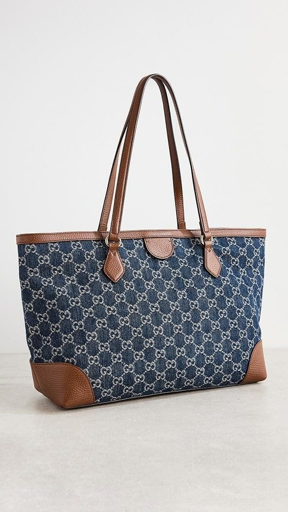 Gucci Blue Denim Ophidia Medium Tote