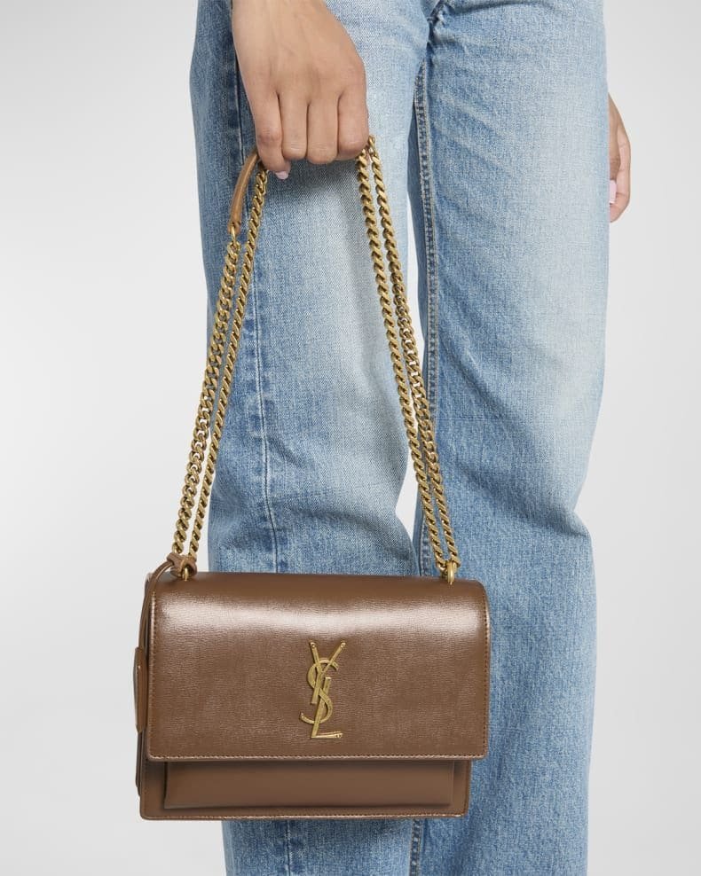 Saint Laurent Sunset Medium YSL Crossbody Bag in Smooth Leather
