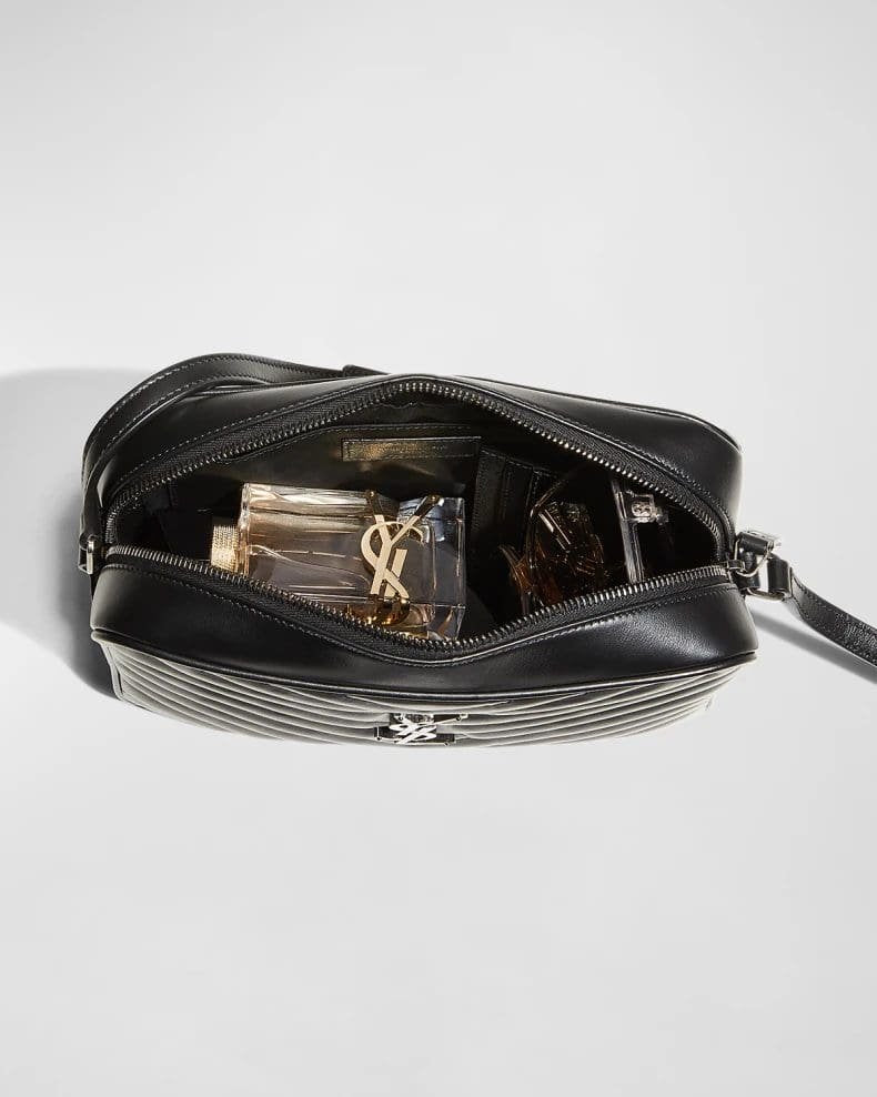 Saint Laurent Lou Medium YSL Monogram Calfskin Camera Crossbody Bag – Aged Silver Hardware