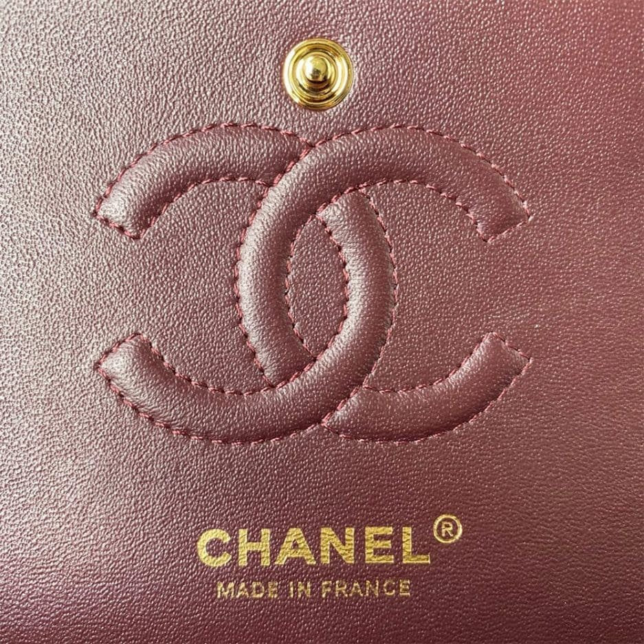 CHANEL SMALL CLASSIC HANDBAG Grained Calfskin & Gold Metal (top quality)
