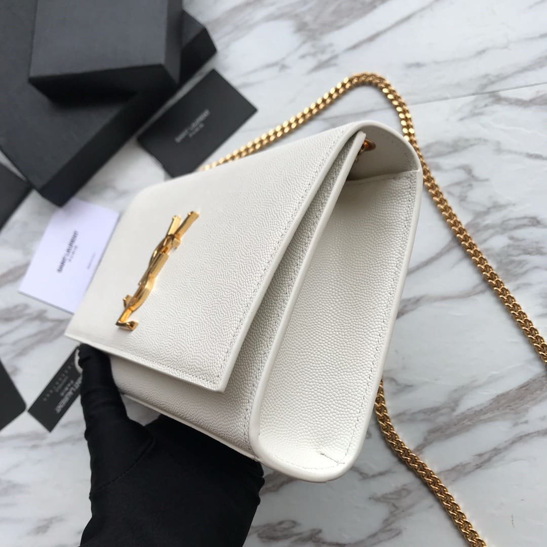 Saint Laurent  kate medium in grain de poudre embossed leather