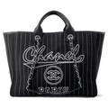 Chanel Deauville 2wayTote Bag Black A66941 Cotton Leather