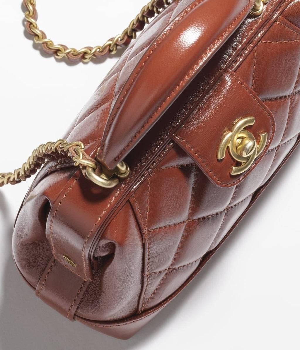 Chanel Polished Lambskin & Gold-Tone Metal Brown