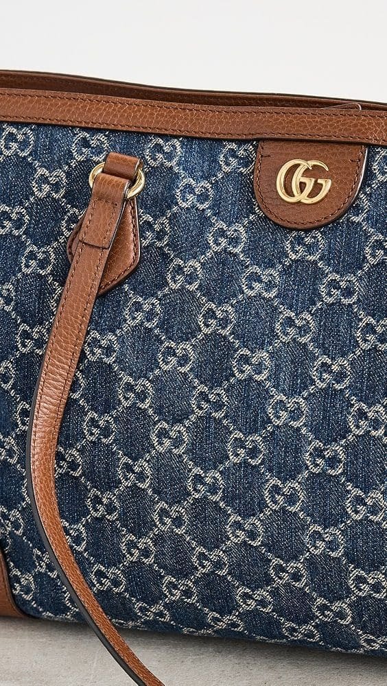 Gucci Blue Denim Ophidia Medium Tote