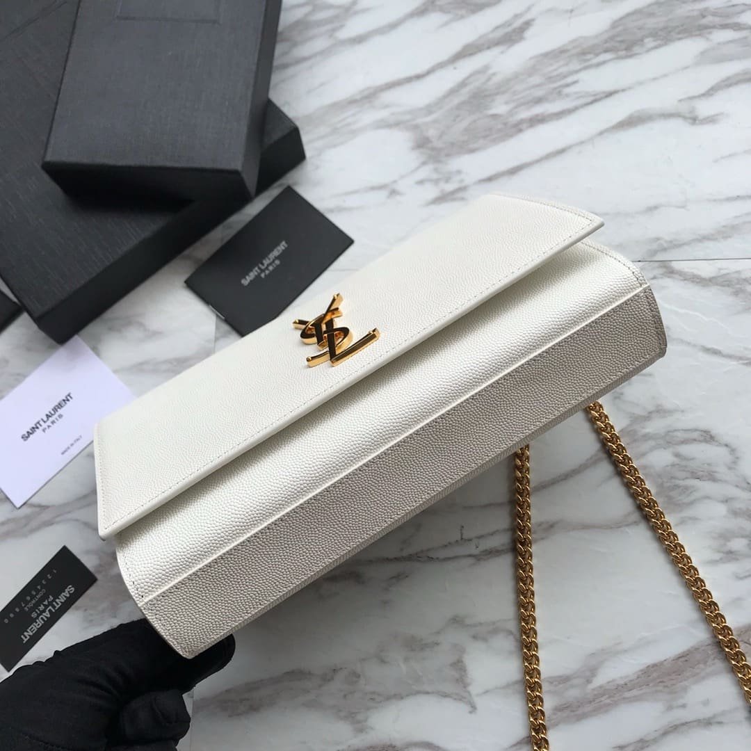 Saint Laurent  kate medium in grain de poudre embossed leather