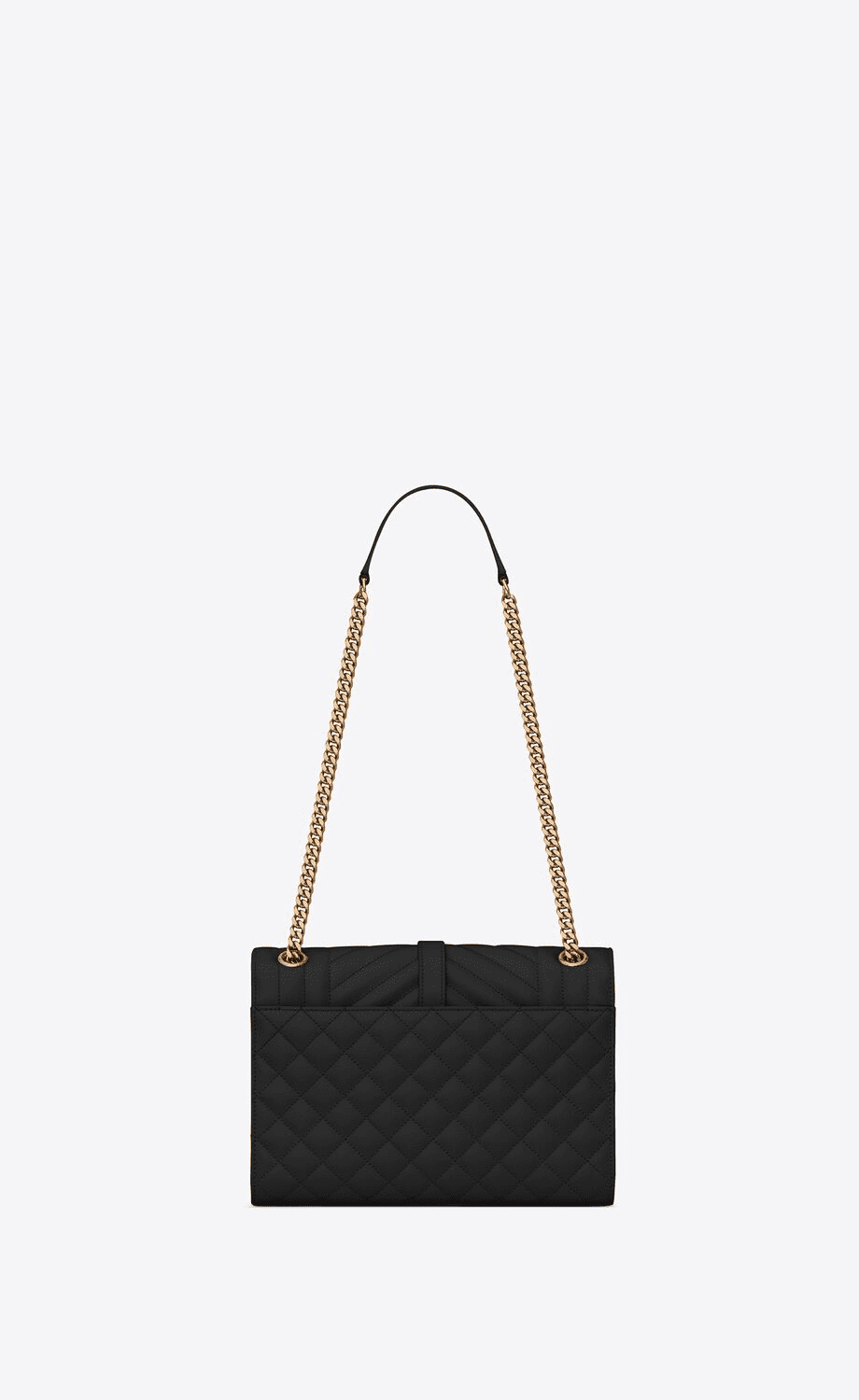 SAINT LAURENT ENVELOPE MEDIUM IN QUILTED GRAIN DE POUDRE EMBOSSED LEATHER