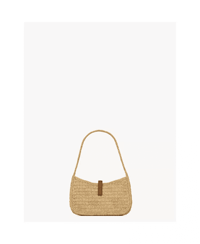 Saint Laurent Le 5 À 7 Mini Hobo in Raffia