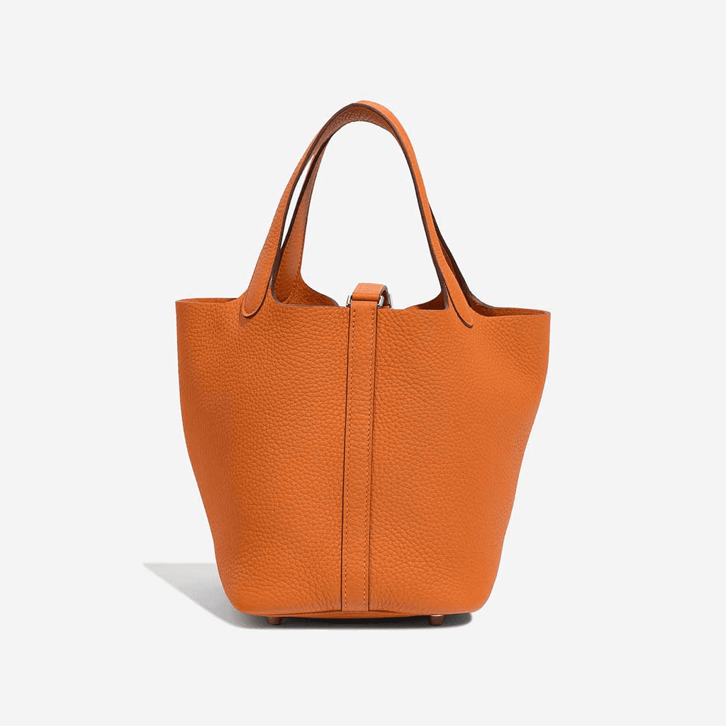 Hermès Picotin 18 Clémence Orange (silver hardware)