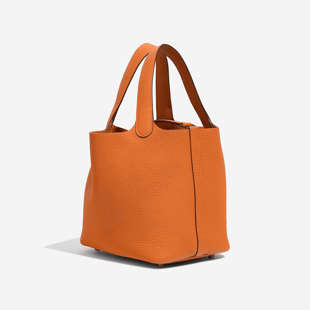 Hermès Picotin 18 Clémence Orange (silver hardware)