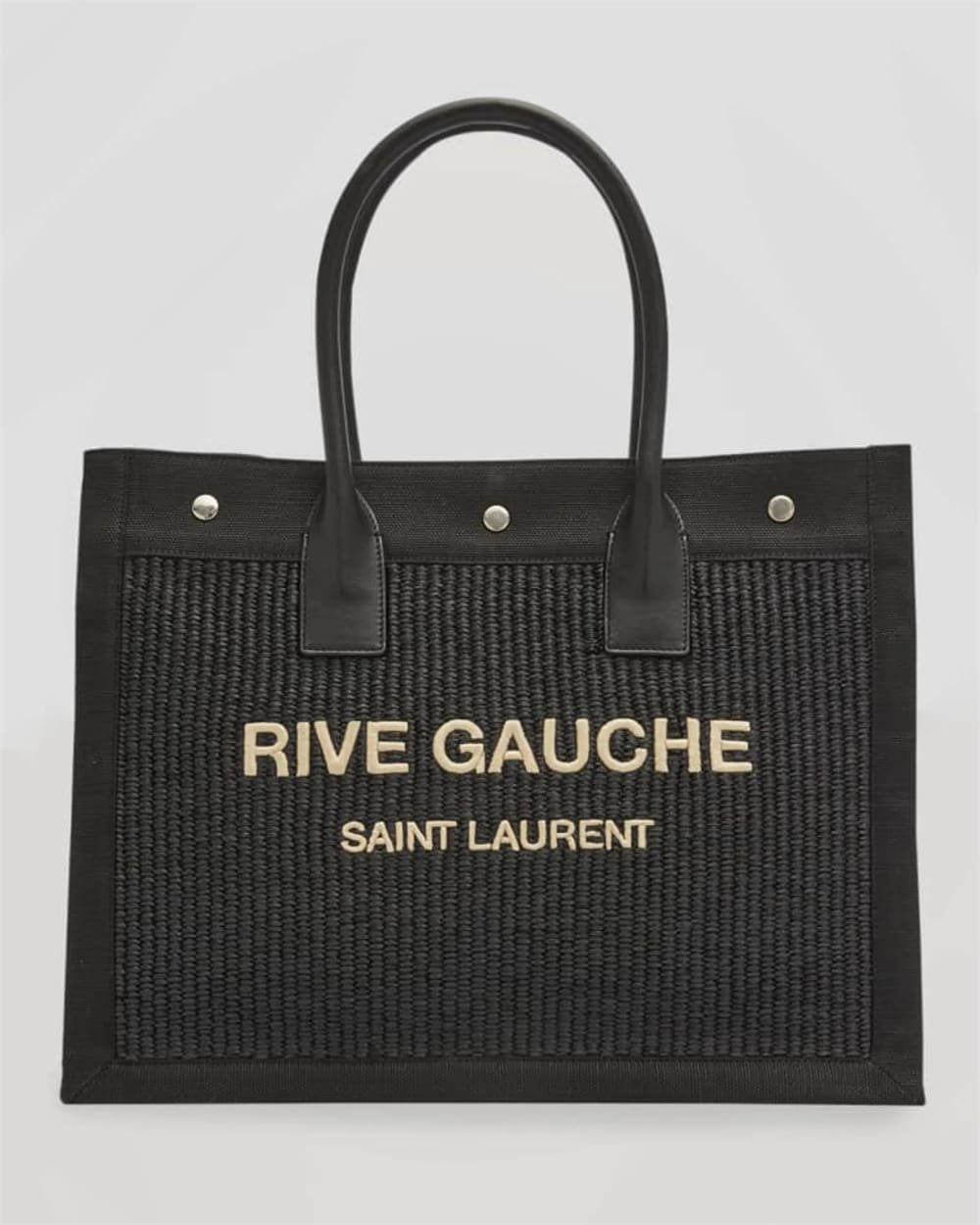 Saint Laurent Rive Gauche Small Tote Bag in Raffia