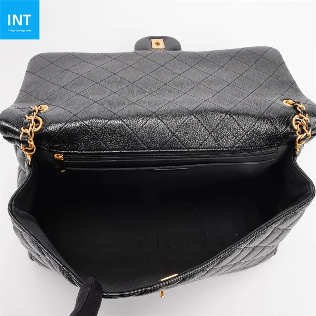 Chanel Black Quilted Caviar Small XXL Travel Flap Bag