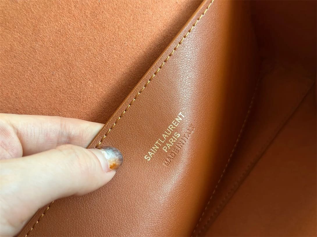 Saint Laurent Medium Double-Sided Lettering Kate Crossbody Bag in Calfskin and Crocodile-Embossed Suede