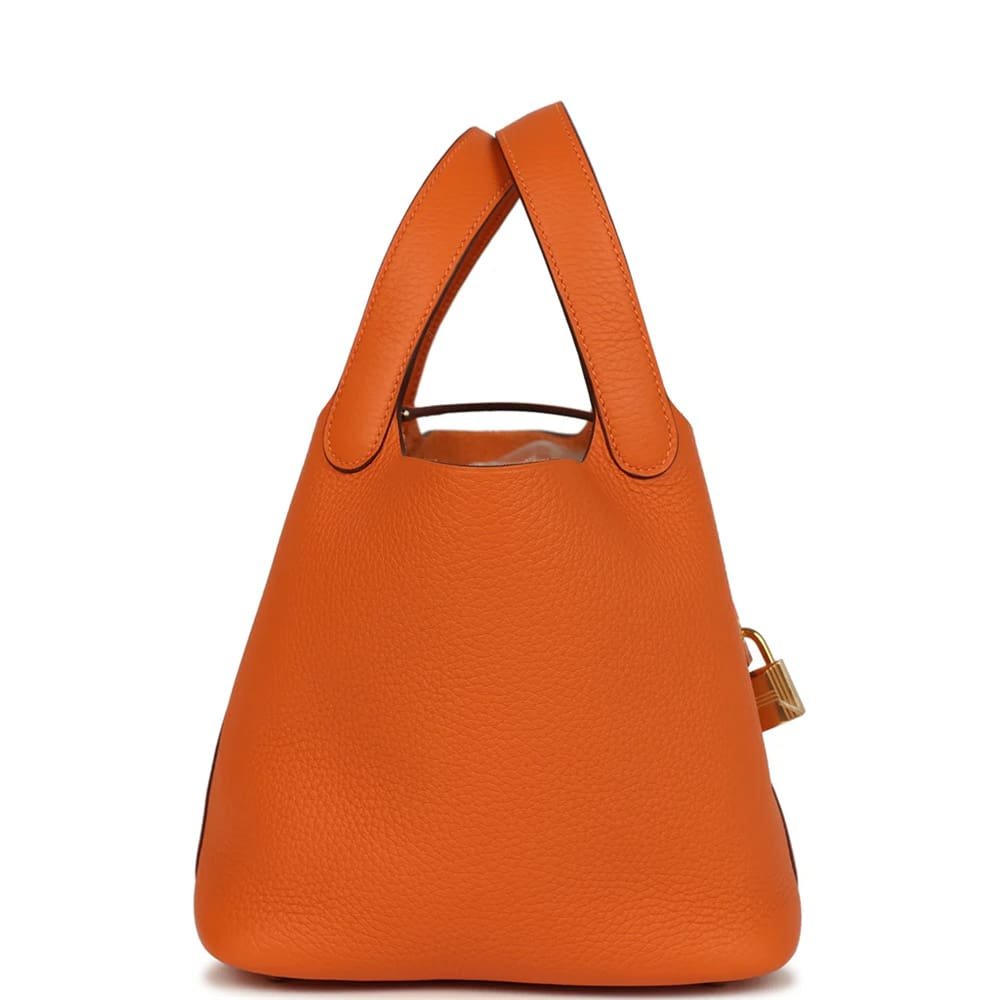Hermès Picotin Lock 18 Orange Clemence Gold Hardware