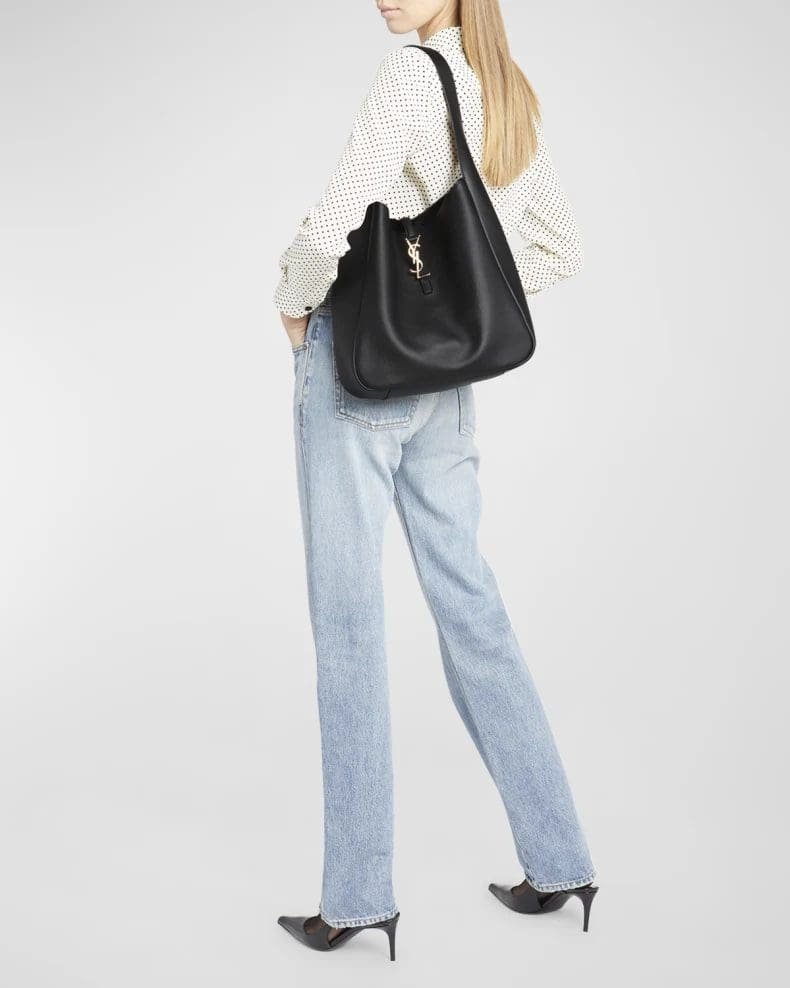Saint Laurent LE 5 À 7 SUPPLE SMALL IN GRAINED LEATHER