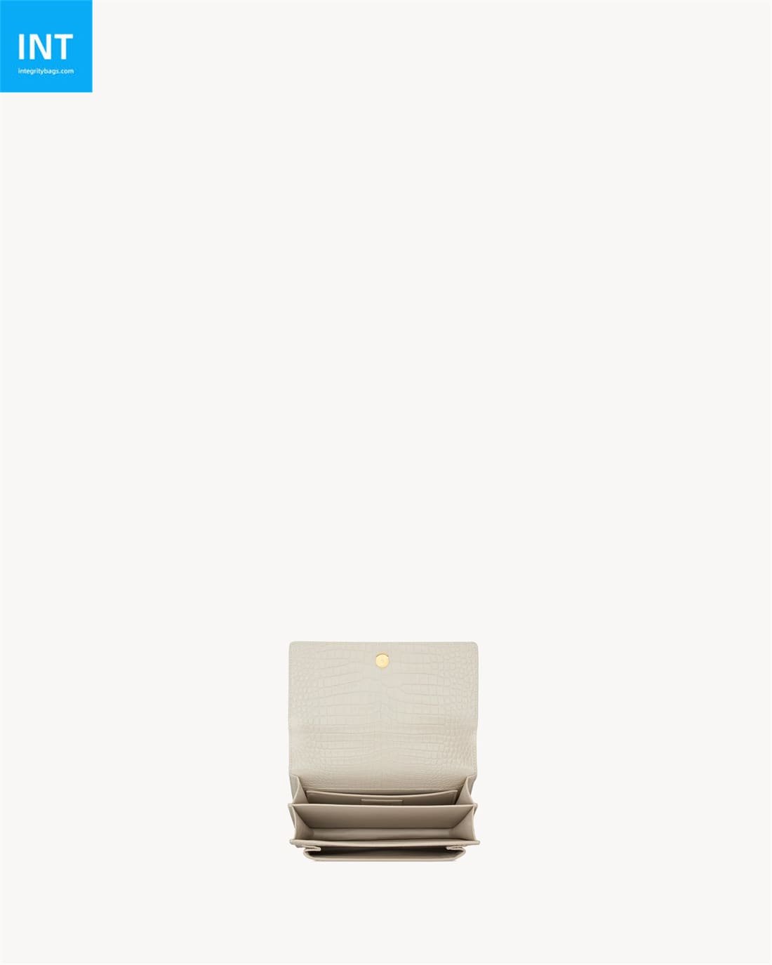 Saint Laurent SUNSET MEDIUM IN CROCODILE-EMBOSSED LEATHER