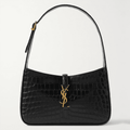 Saint Laurent Le 5 A 7 YSL Shoulder Bag in Croc-Embossed Leather