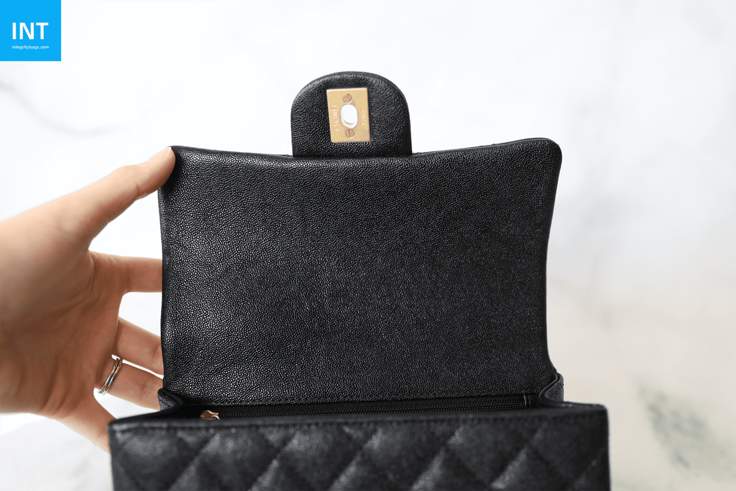 Chanel Top Handle Mini Rectangular, Black Caviar with Matte Gold Hardware