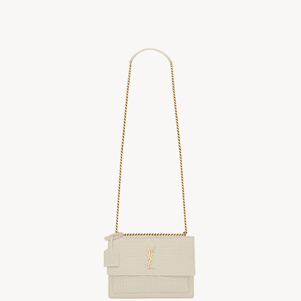Saint Laurent SUNSET MEDIUM IN CROCODILE-EMBOSSED LEATHER