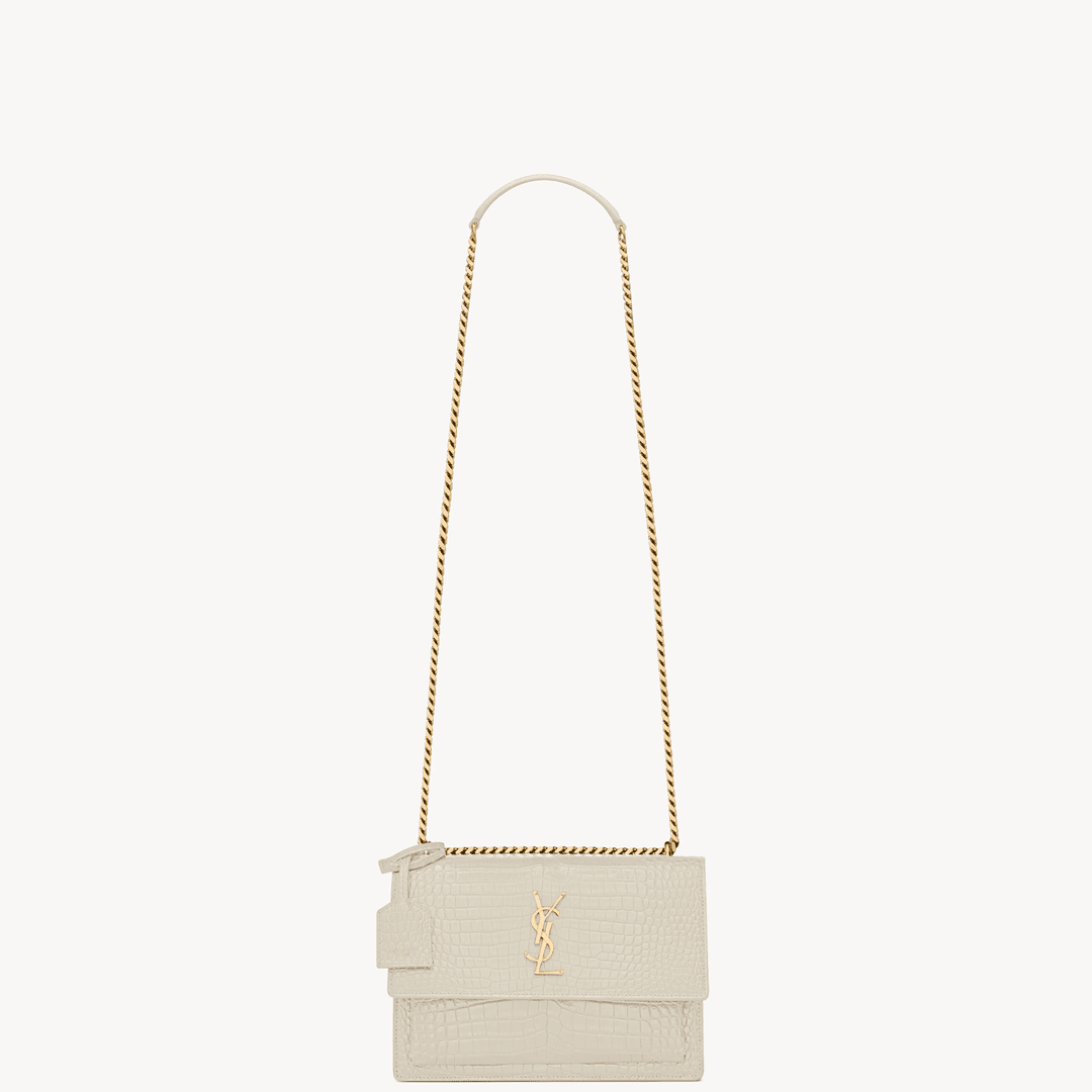 Saint Laurent SUNSET MEDIUM IN CROCODILE-EMBOSSED LEATHER